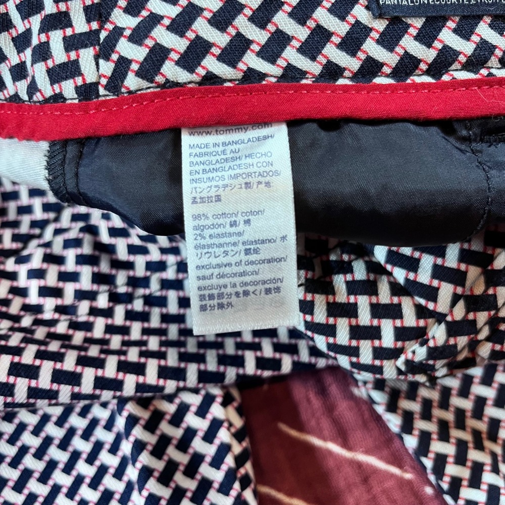 Tommy Hilfiger Size 10 Womens Stretch Slim Crop Pants Geometric Print - Picture 7 of 12